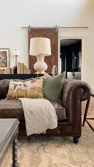 Cable Knit Throw Blanket - Oatmeal