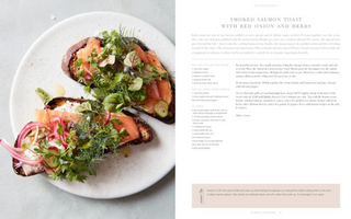 Smoked salmon toast recipe from Athena Calderone's Cook Beautiful cookbook