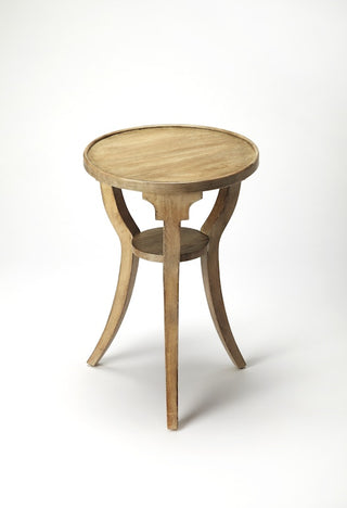 Natural Wood Round Side Table