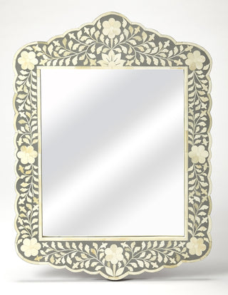 Bone Inlay Mirror - Gray