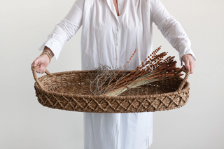 Woven Seagrass Tray with Handles