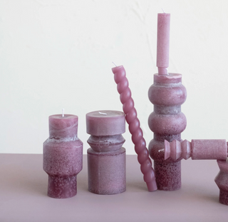 Purple Twisted Candle Sticks - Set of 2